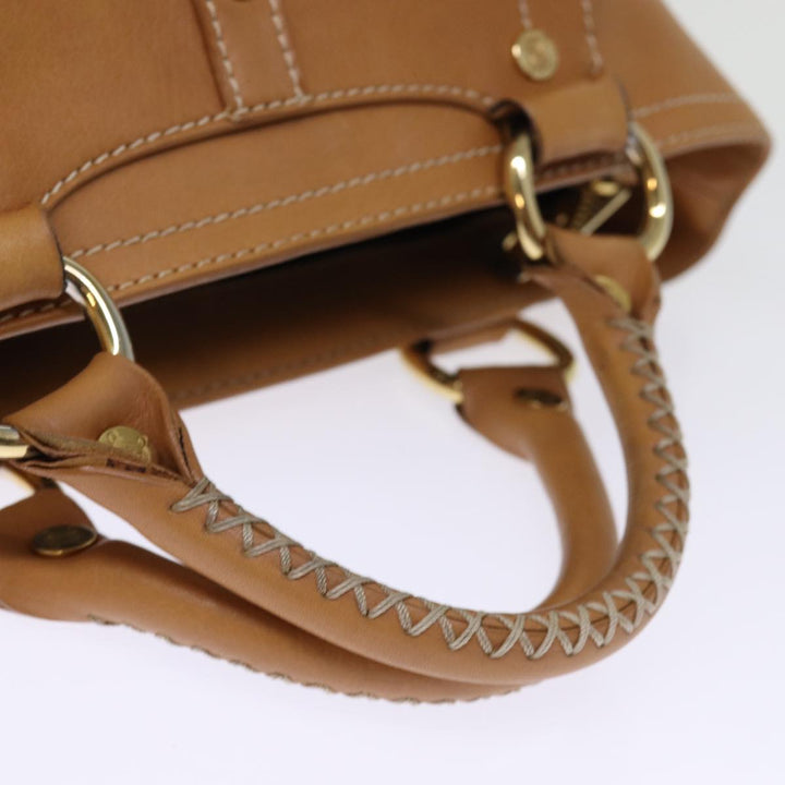Celine Hand Bag Leather Brown Auth 74545