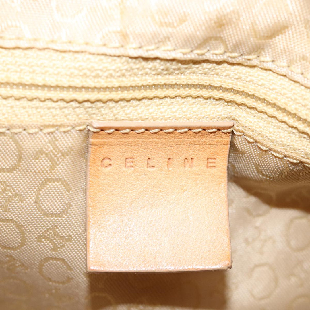 Celine C Macadam Canvas Hand Bag Orange Auth 74546