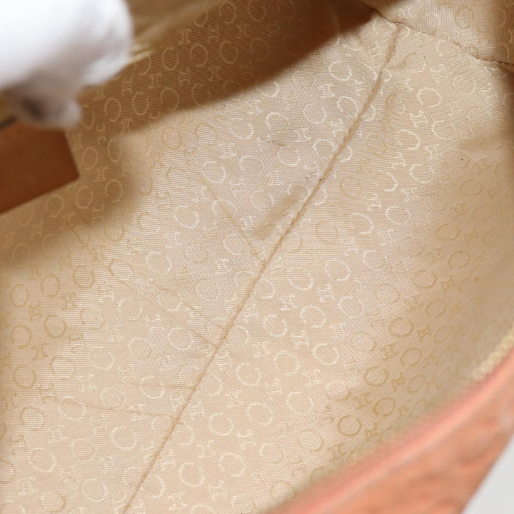 Celine C Macadam Canvas Hand Bag Orange Auth 74546