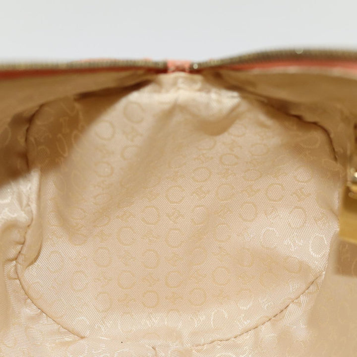 Celine C Macadam Canvas Hand Bag Orange Auth 74546