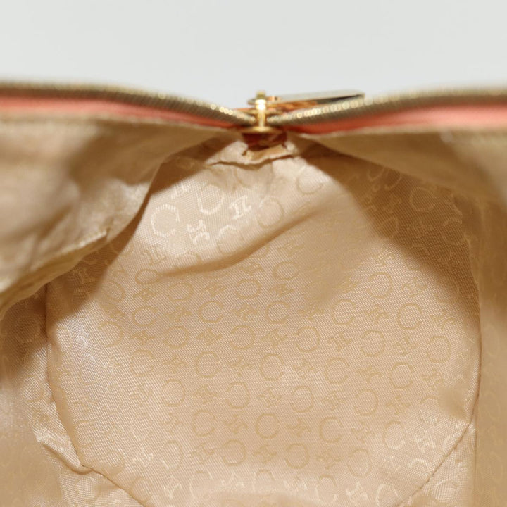Celine C Macadam Canvas Hand Bag Orange Auth 74546