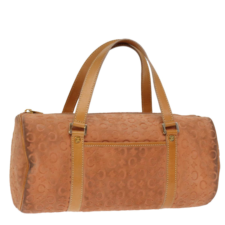 Celine C Macadam Canvas Hand Bag Orange Auth 74546