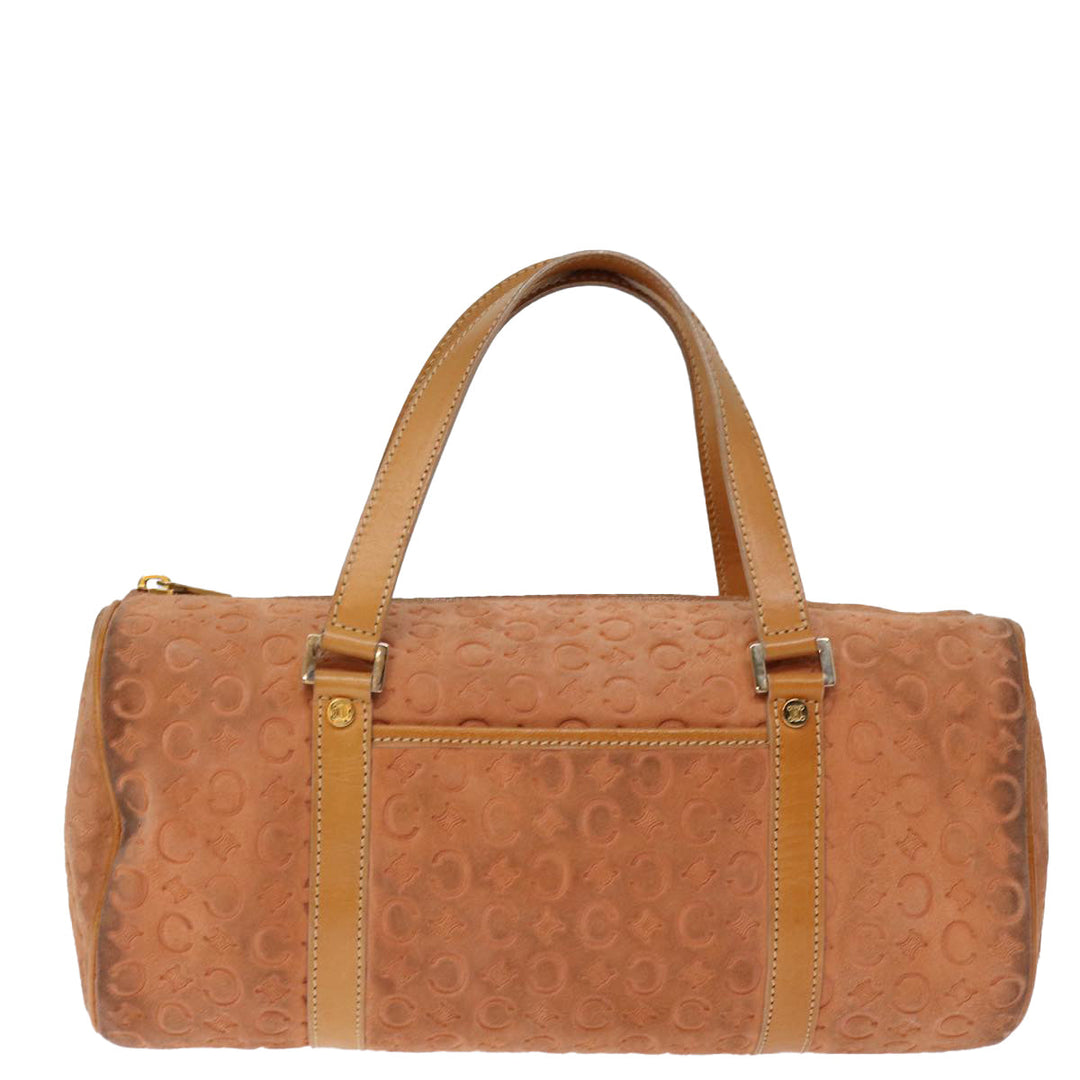 Celine C Macadam Canvas Hand Bag Orange Auth 74546
