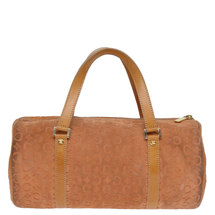 Celine C Macadam Canvas Hand Bag Orange Auth 74546