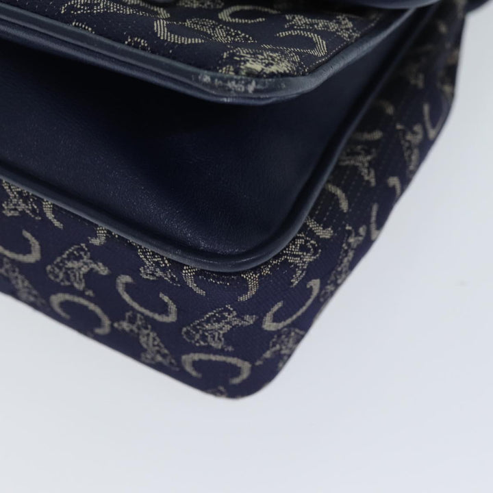 Celine C Macadam Canvas Hand Bag Navy Auth 74584