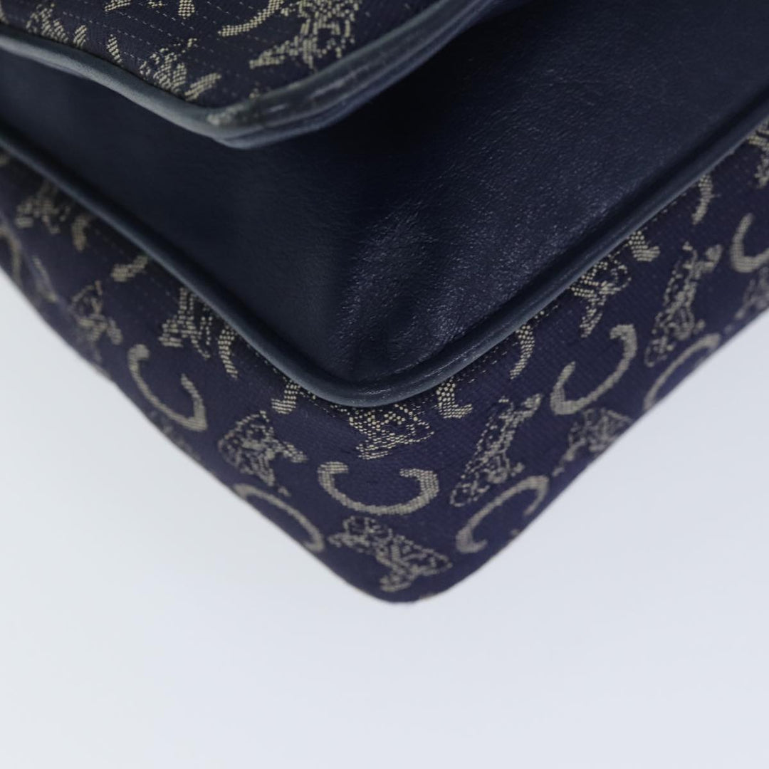 Celine C Macadam Canvas Hand Bag Navy Auth 74584