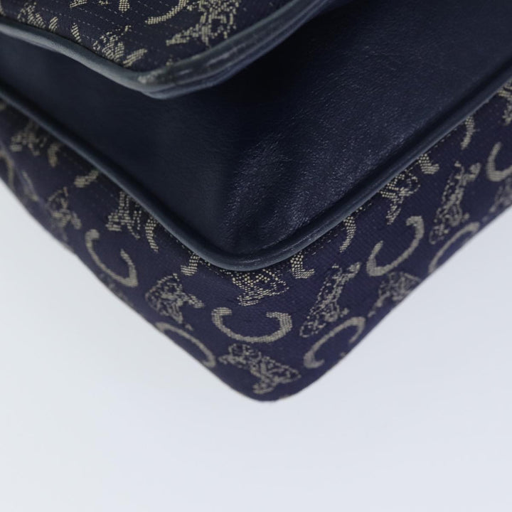 Celine C Macadam Canvas Hand Bag Navy Auth 74584