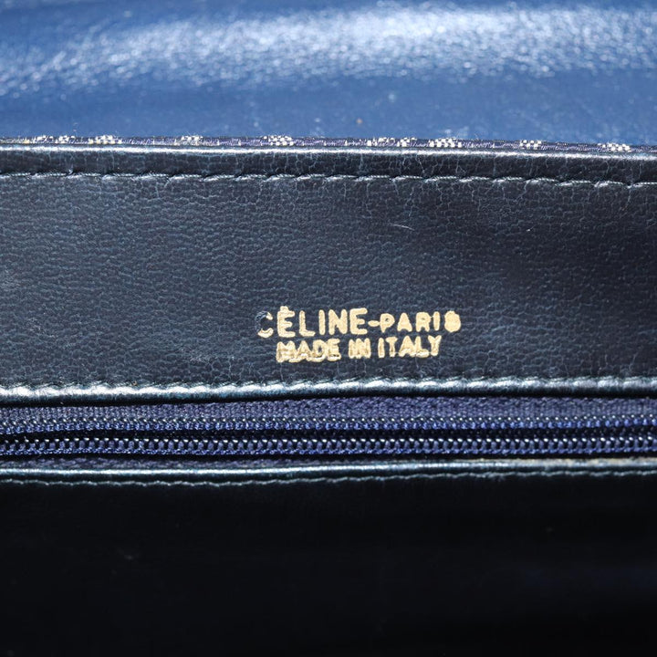 Celine C Macadam Canvas Hand Bag Navy Auth 74584