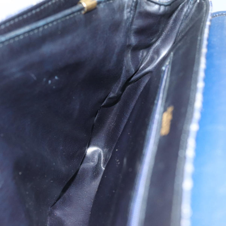 Celine C Macadam Canvas Hand Bag Navy Auth 74584