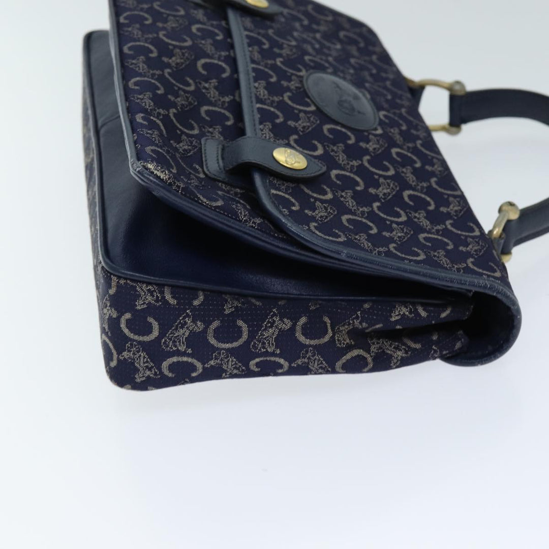 Celine C Macadam Canvas Hand Bag Navy Auth 74584