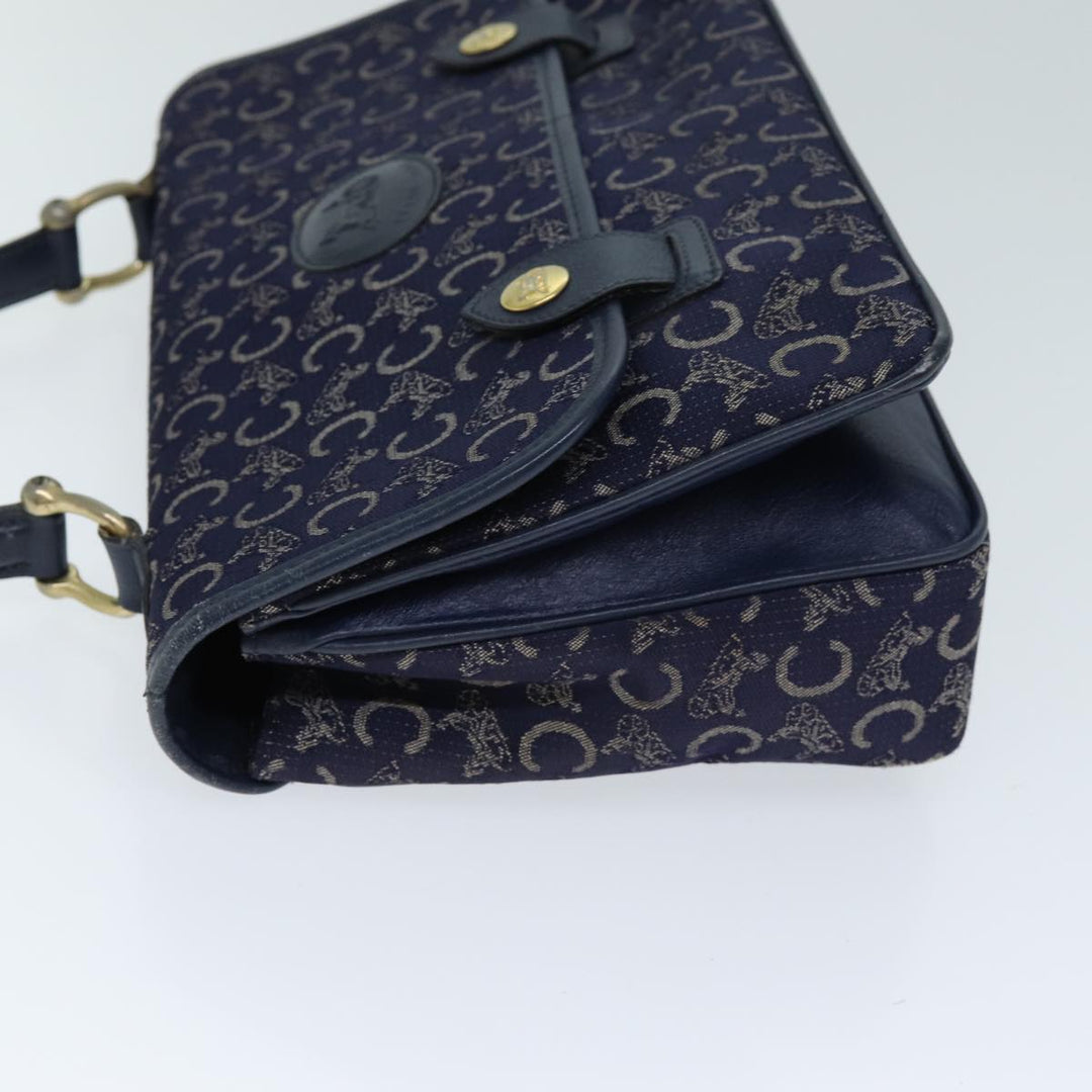 Celine C Macadam Canvas Hand Bag Navy Auth 74584