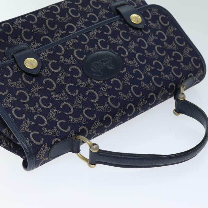 Celine C Macadam Canvas Hand Bag Navy Auth 74584