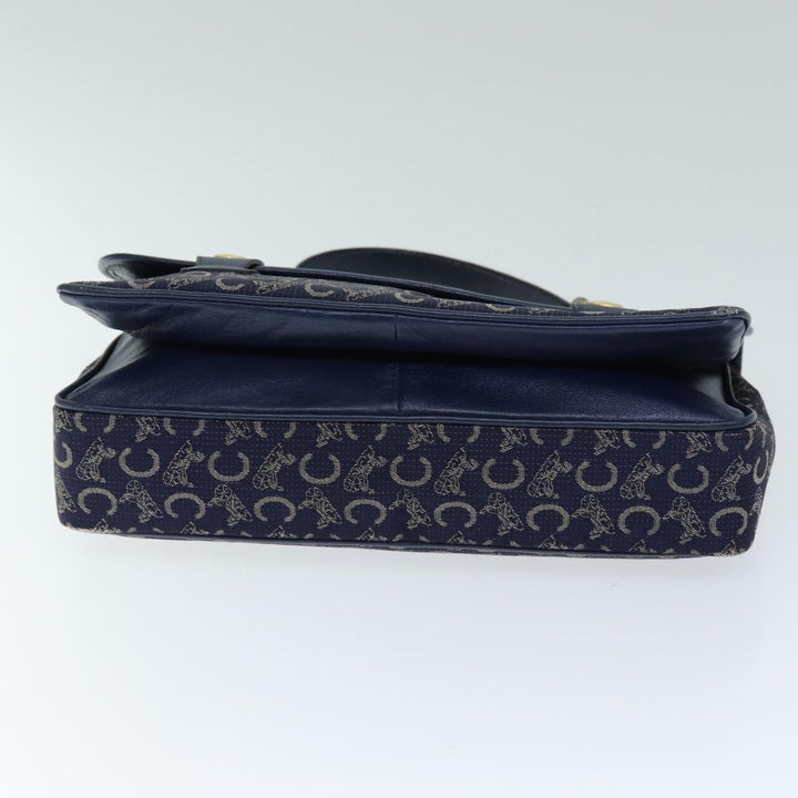 Celine C Macadam Canvas Hand Bag Navy Auth 74584