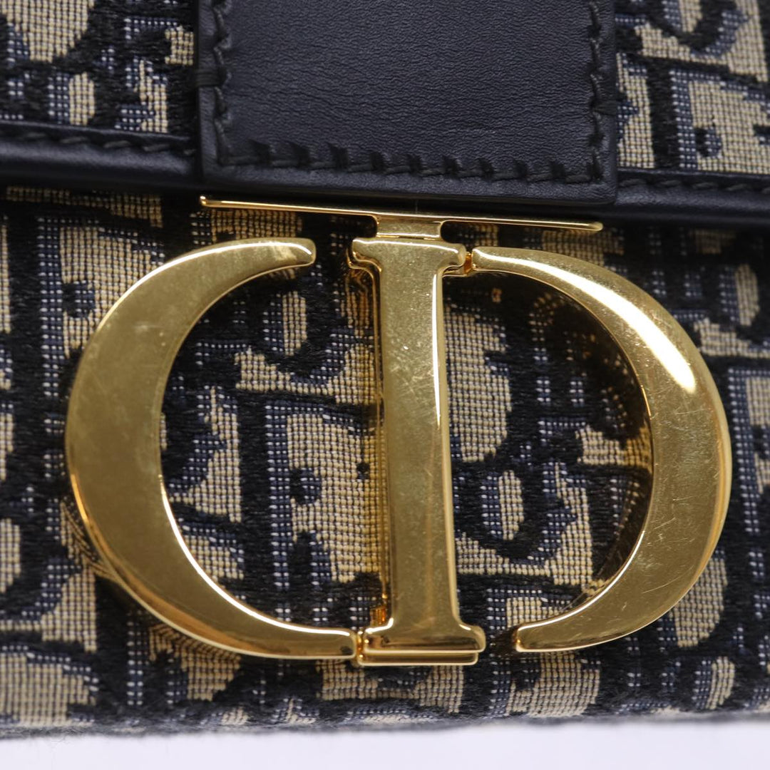 CHRISTIAN Top quality Dior Trotter Canvas Shoulder Bag Navy Auth 74612SA