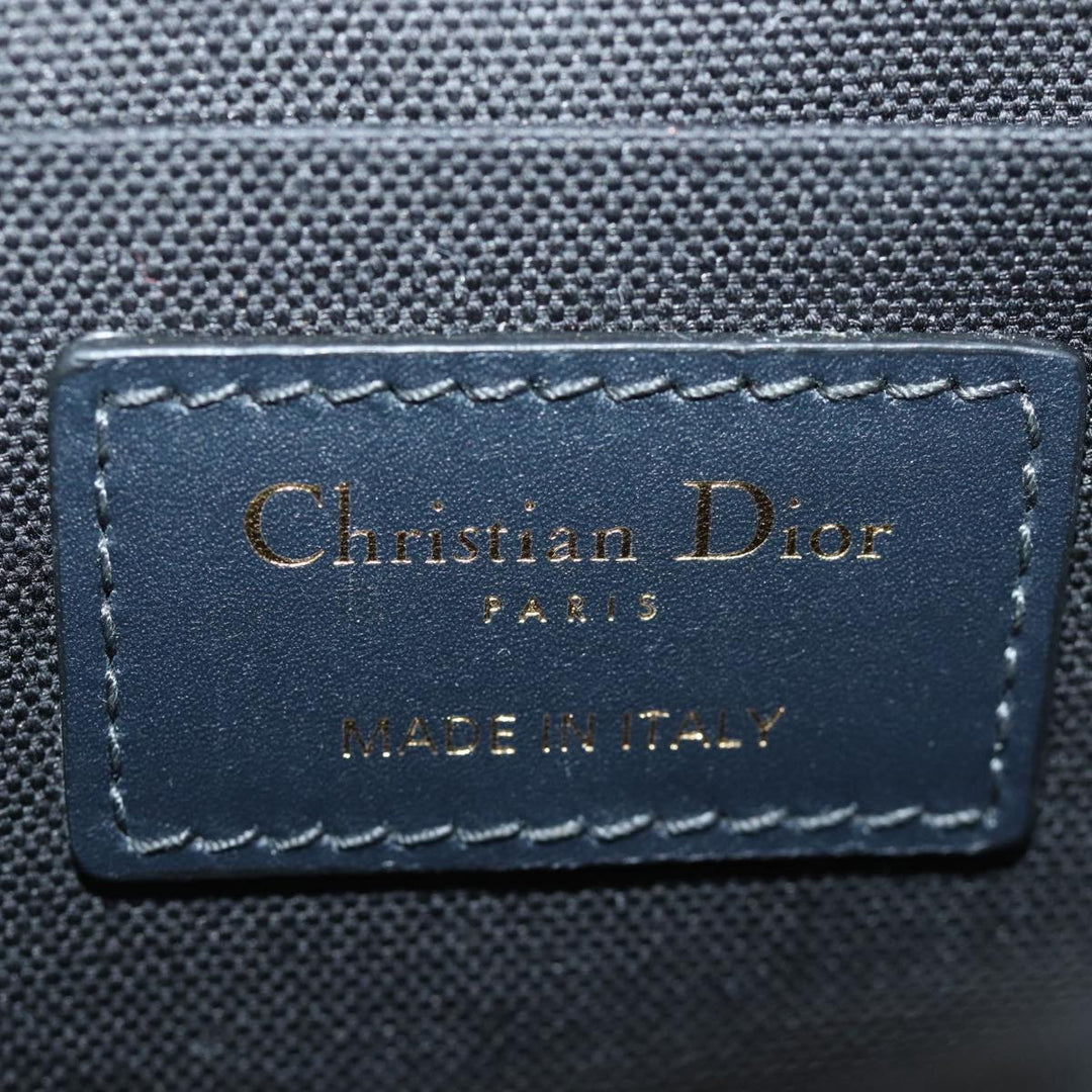 CHRISTIAN Top quality Dior Trotter Canvas Shoulder Bag Navy Auth 74612SA