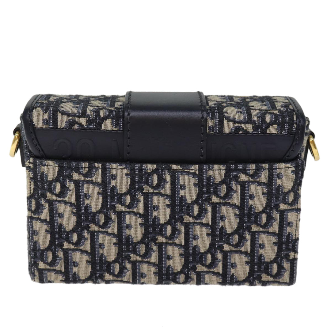 CHRISTIAN Top quality Dior Trotter Canvas Shoulder Bag Navy Auth 74612SA