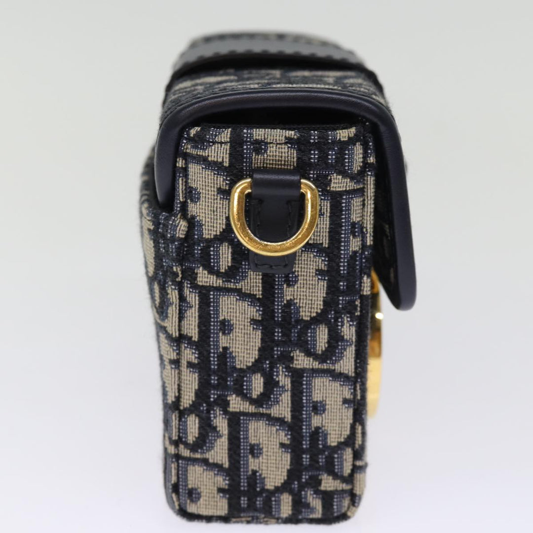 CHRISTIAN Top quality Dior Trotter Canvas Shoulder Bag Navy Auth 74612SA