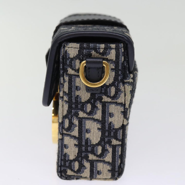 CHRISTIAN Top quality Dior Trotter Canvas Shoulder Bag Navy Auth 74612SA