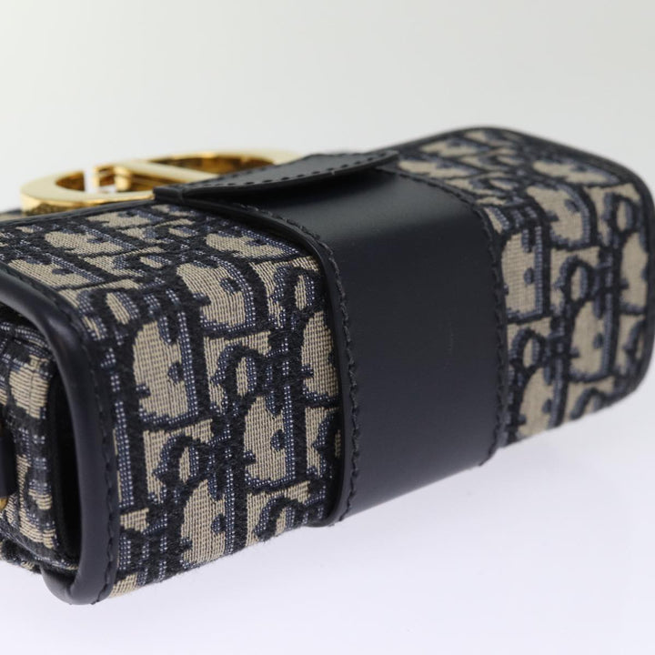 CHRISTIAN Top quality Dior Trotter Canvas Shoulder Bag Navy Auth 74612SA