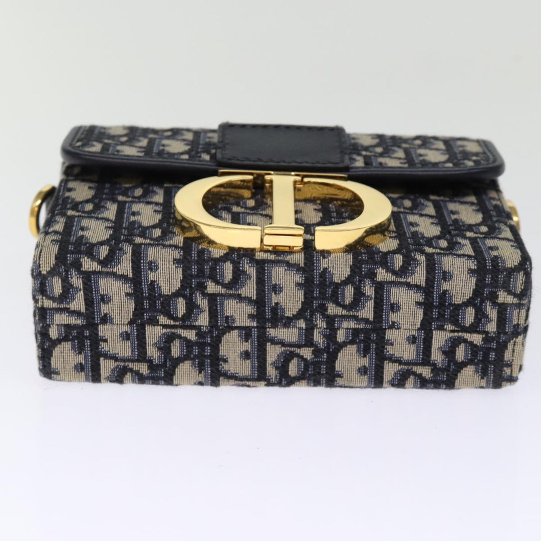 CHRISTIAN Top quality Dior Trotter Canvas Shoulder Bag Navy Auth 74612SA
