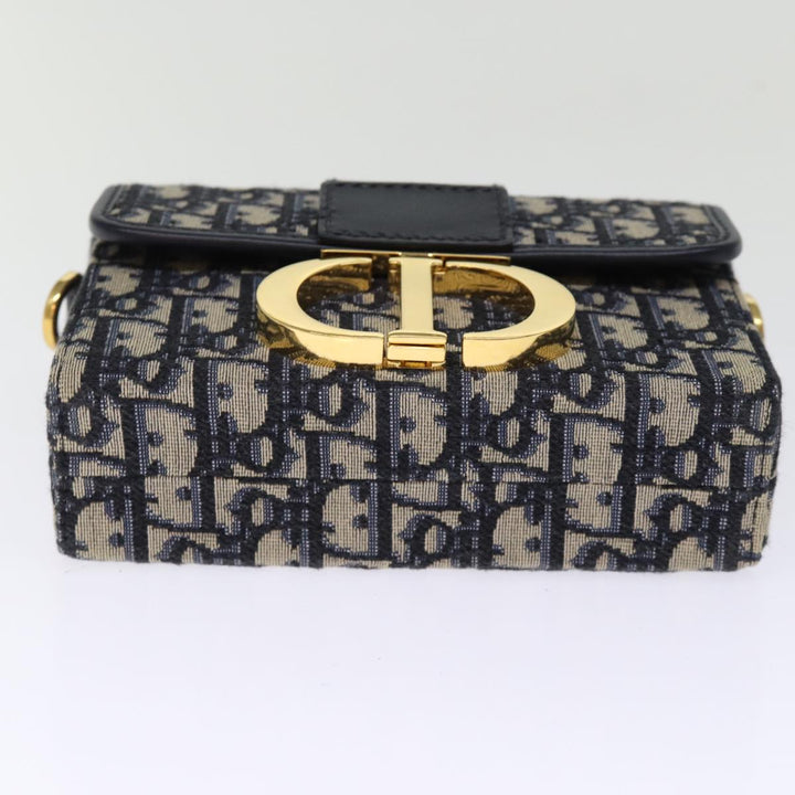 CHRISTIAN Top quality Dior Trotter Canvas Shoulder Bag Navy Auth 74612SA