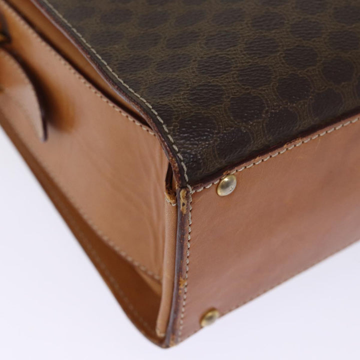 Celine Macadam Canvas Hand Bag PVC Brown Auth 74620