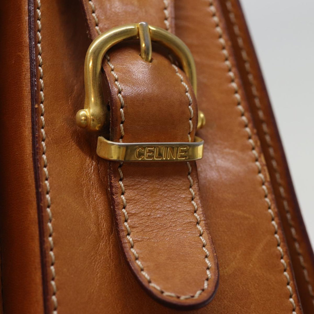 Celine Macadam Canvas Hand Bag PVC Brown Auth 74620