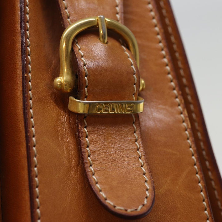 Celine Macadam Canvas Hand Bag PVC Brown Auth 74620