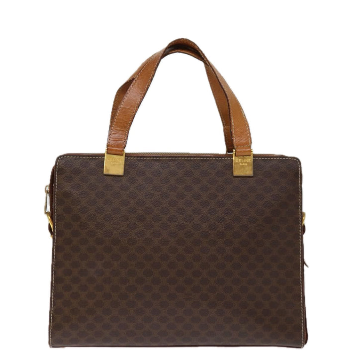 Celine Macadam Canvas Hand Bag PVC Brown Auth 74620