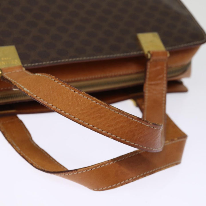 Celine Macadam Canvas Hand Bag PVC Brown Auth 74620