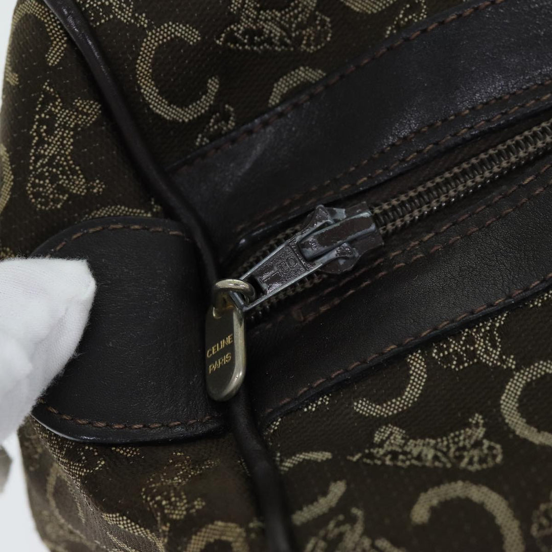 Celine C Macadam Canvas Hand Bag Brown Auth 74626