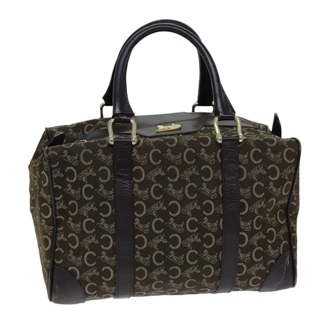 Celine C Macadam Canvas Hand Bag Brown Auth 74626