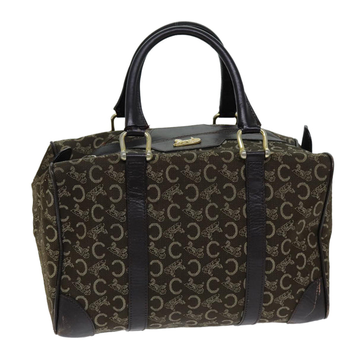Celine C Macadam Canvas Hand Bag Brown Auth 74626