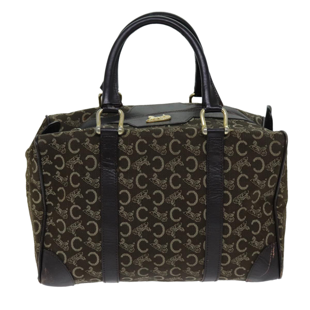 Celine C Macadam Canvas Hand Bag Brown Auth 74626