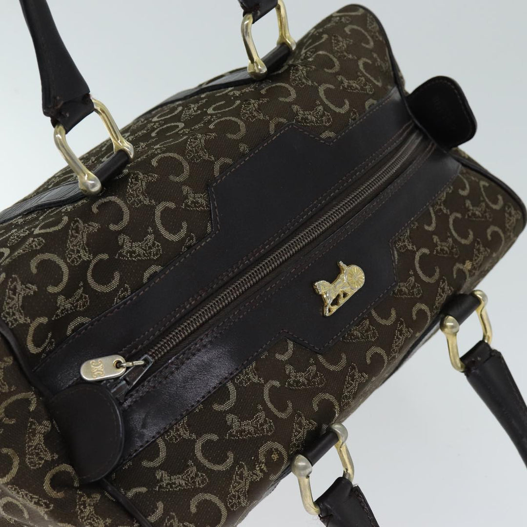 Celine C Macadam Canvas Hand Bag Brown Auth 74626