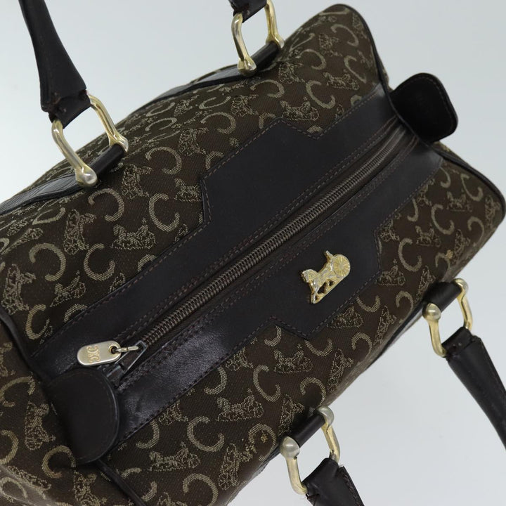 Celine C Macadam Canvas Hand Bag Brown Auth 74626