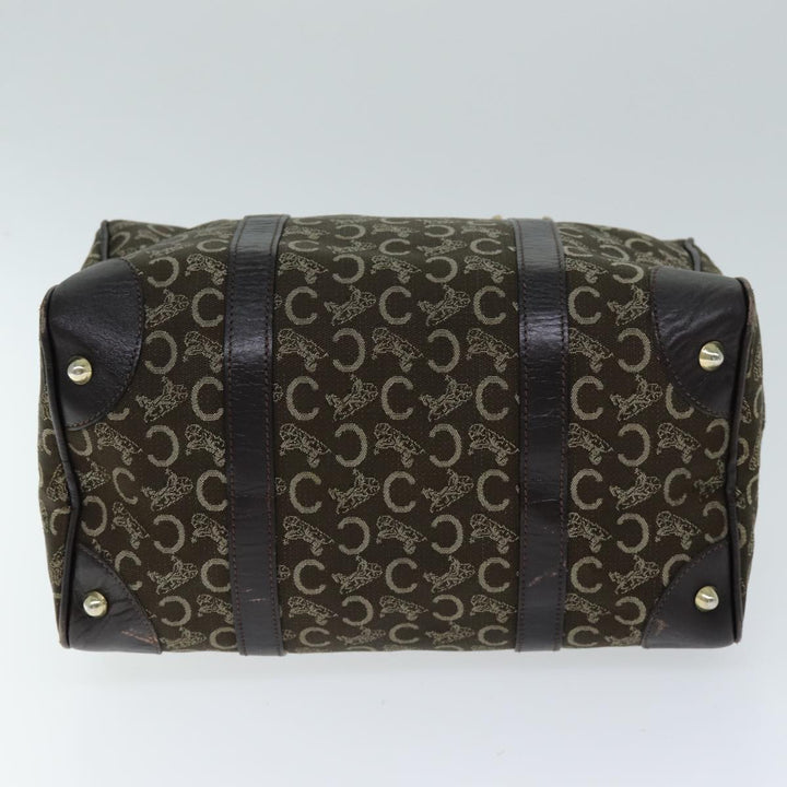 Celine C Macadam Canvas Hand Bag Brown Auth 74626