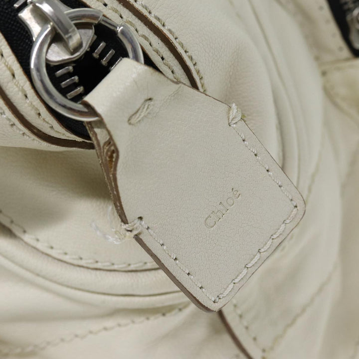 Chloe Hand Bag Leather Cream 74645