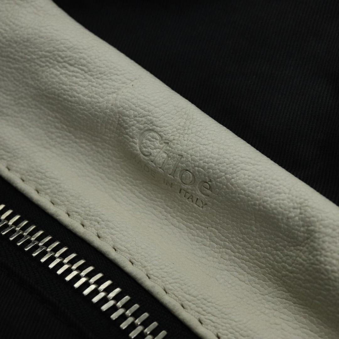 Chloe Hand Bag Leather Cream 74645