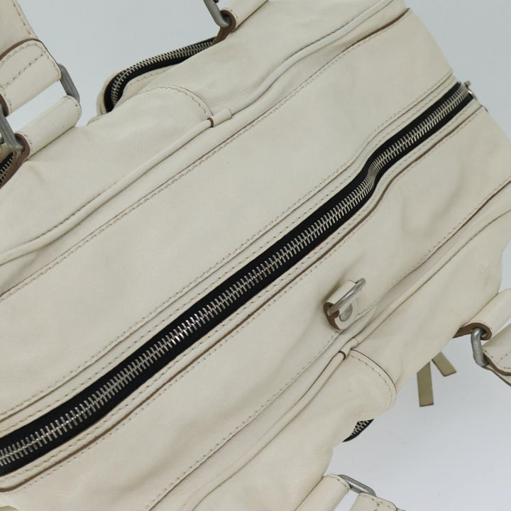 Chloe Hand Bag Leather Cream 74645