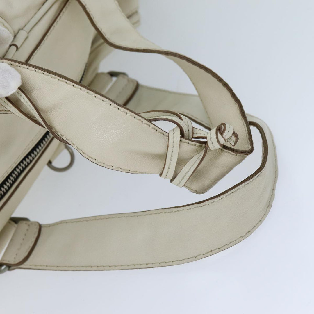 Chloe Hand Bag Leather Cream 74645