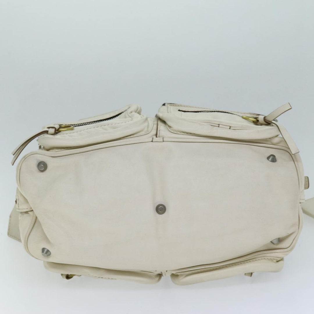 Chloe Hand Bag Leather Cream 74645