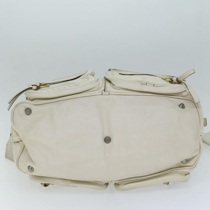 Chloe Hand Bag Leather Cream 74645