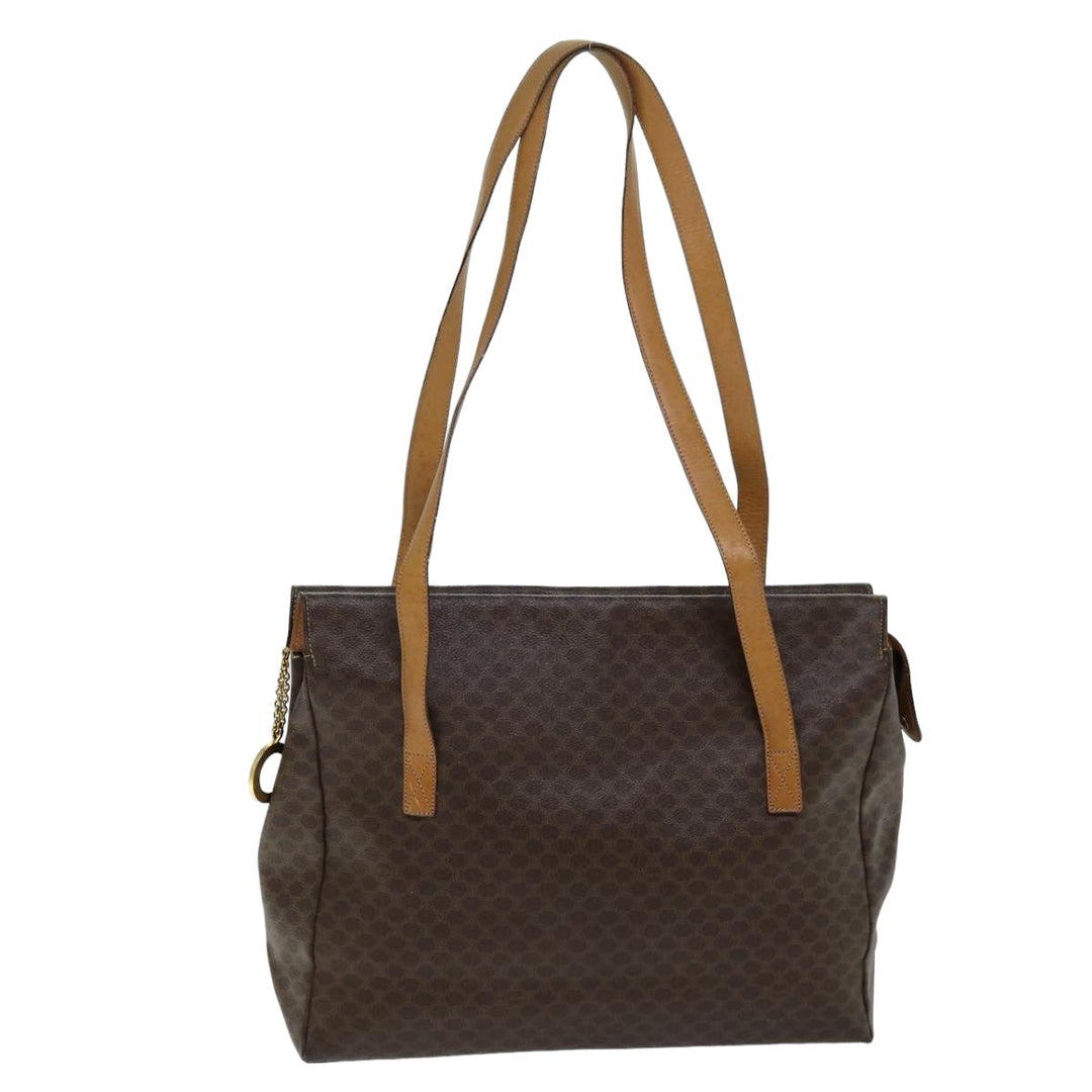 Celine Macadam Canvas Tote Bag PVC Brown Auth 74659