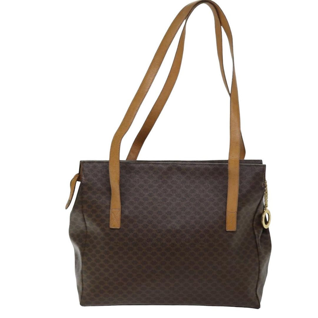 Celine Macadam Canvas Tote Bag PVC Brown Auth 74659