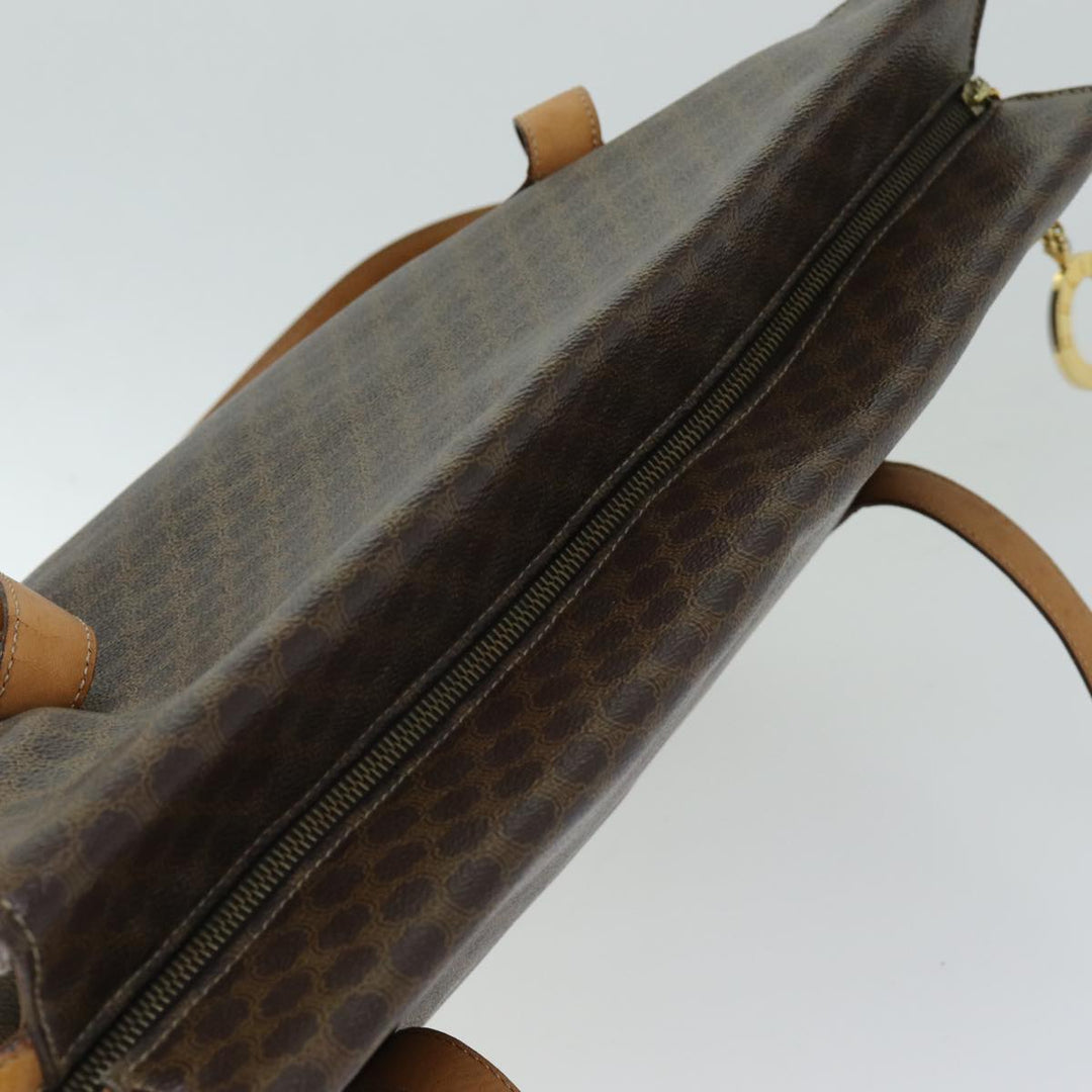Celine Macadam Canvas Tote Bag PVC Brown Auth 74659