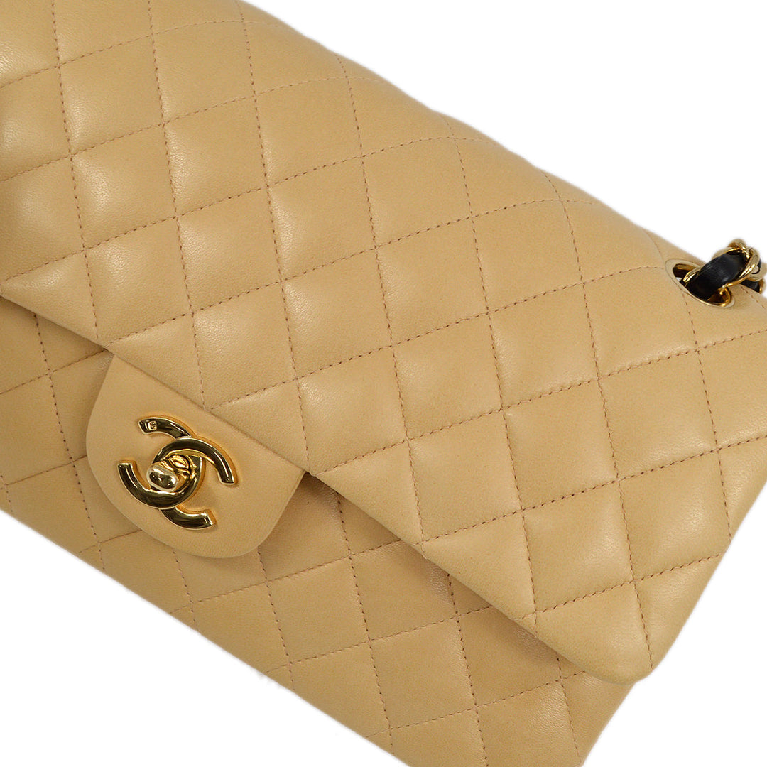 Top Quality Chanel Black Lambskin Medium Classic Double Flap Shoulder Bag