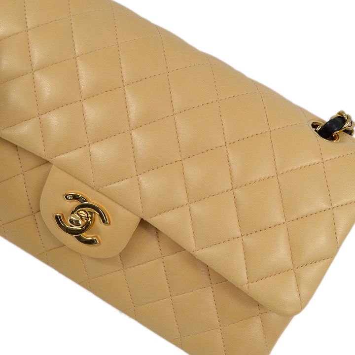 Top Quality Chanel Black Lambskin Medium Classic Double Flap Shoulder Bag