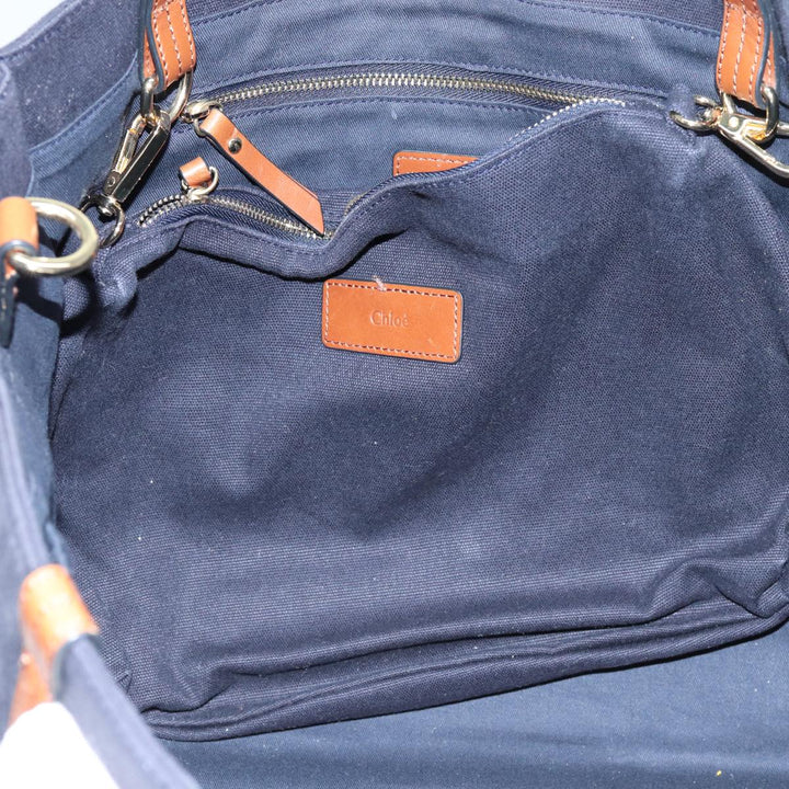 Chloe Tote Bag Canvas 2way Navy 74668