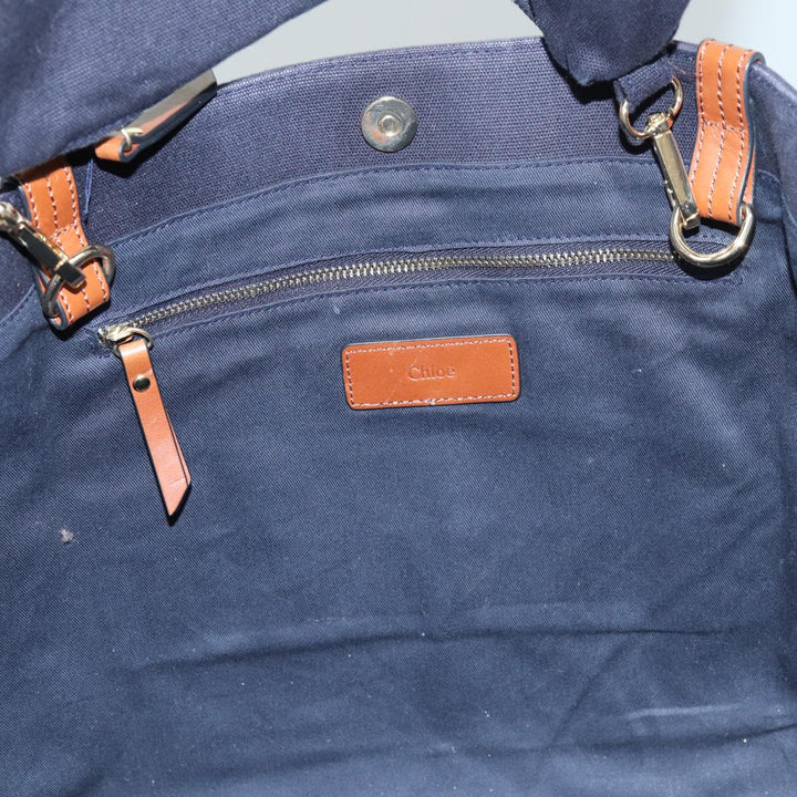 Chloe Tote Bag Canvas 2way Navy 74668